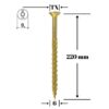 Șurub pentru lemn Klimas 6 x 220 mm, cap înecat, amprentă Torx - imagine 1