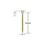 Șurub pentru lemn Klimas 6 x 220 mm, cap înecat, amprentă Torx