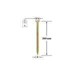Șurub pentru lemn Klimas 6 x 260 mm, cap înecat, amprentă Torx