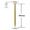 Șurub pentru lemn cu cap înecat Klimas 8 x 360 mm, amprentă TX - imagine 1