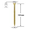Șurub pentru lemn Klimas 8 x 340 mm, cap înecat, amprentă Torx (TX) - imagine 1