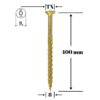 Șurub pentru lemn Klimas 8 x 400 mm, cap înecat, amprentă Torx - imagine 1