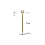 Șurub pentru lemn Klimas 6 x 80 mm, cap înecat, amprentă Torx
