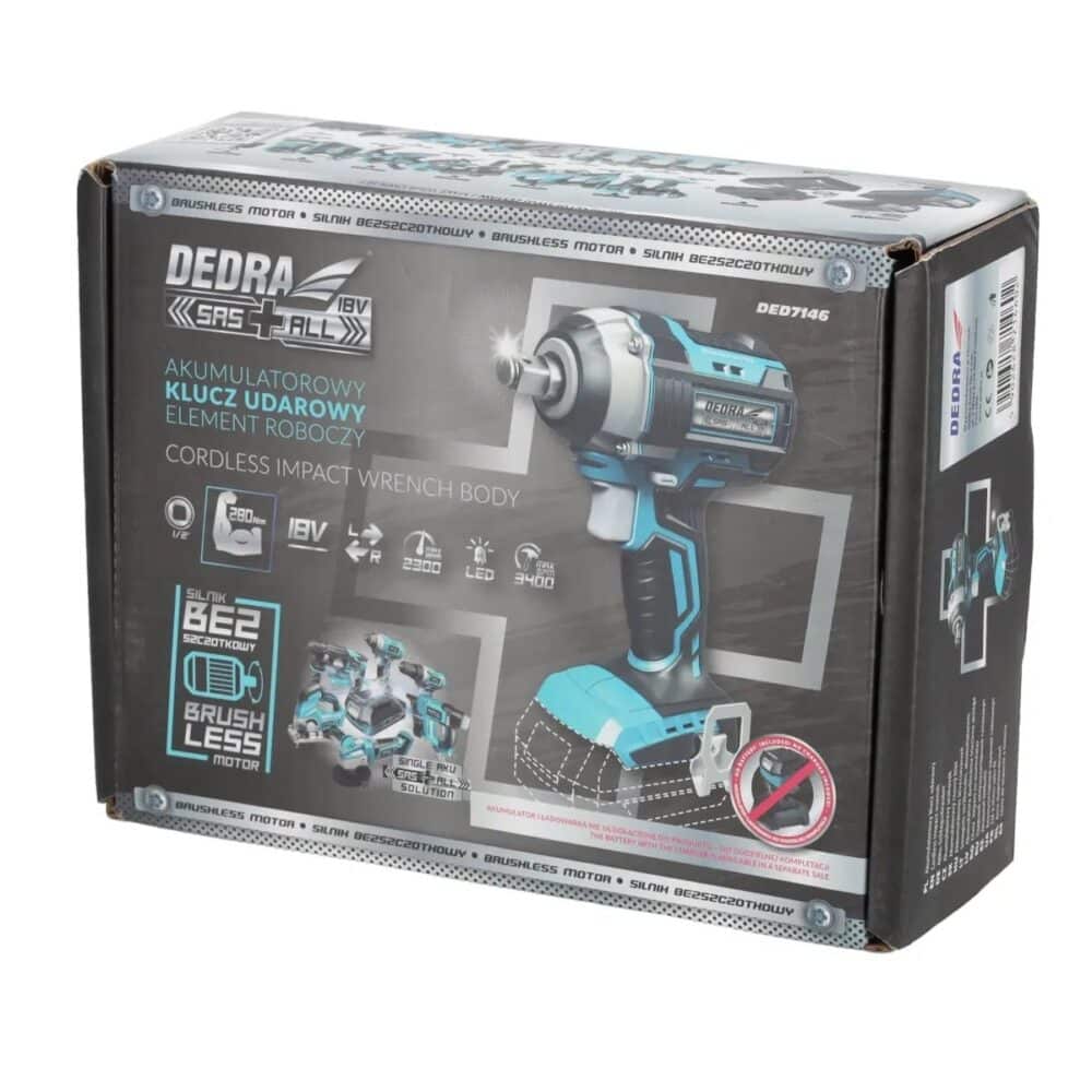 Cheie de impact cu acumulator Dedra SAS+ALL DED7157, 1/2 inch, 18V, Brushless - imagine 3