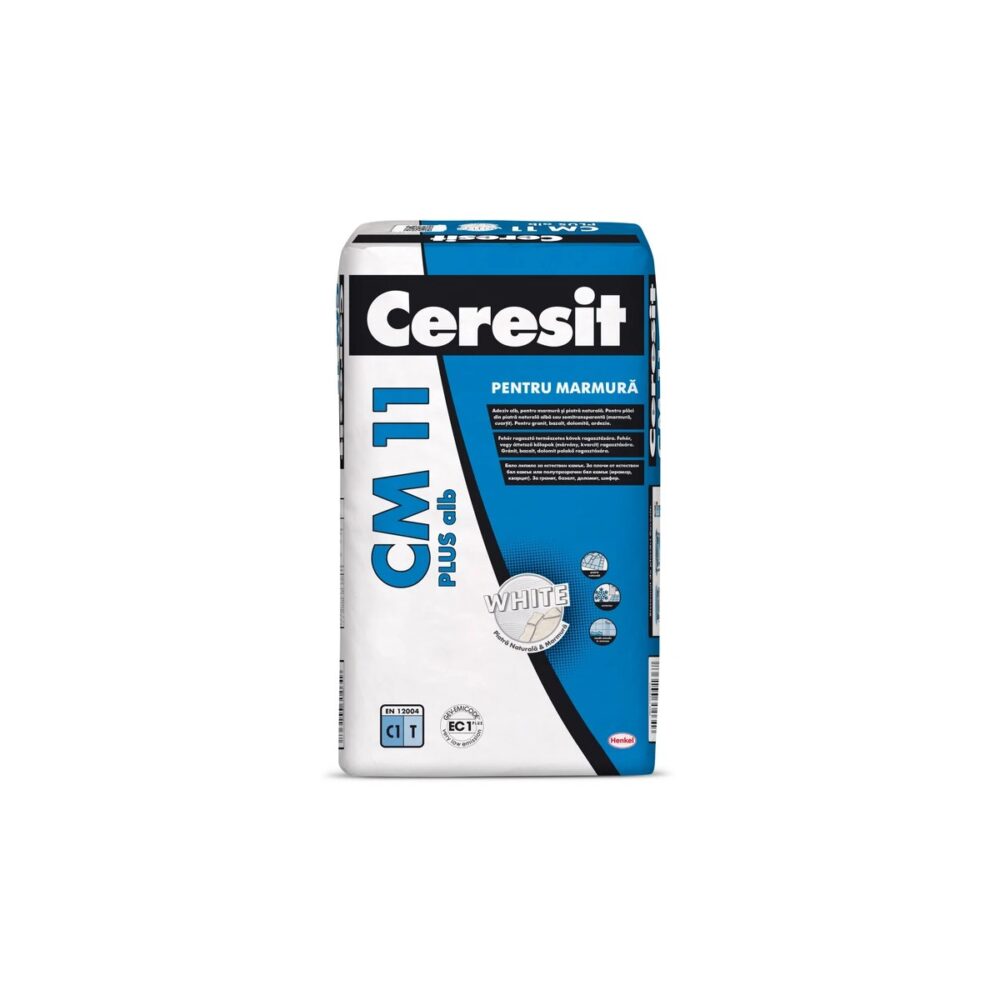 Adeziv alb Ceresit CM 11 Plus pentru marmură și piatră naturală, 25 kg - imagine 1