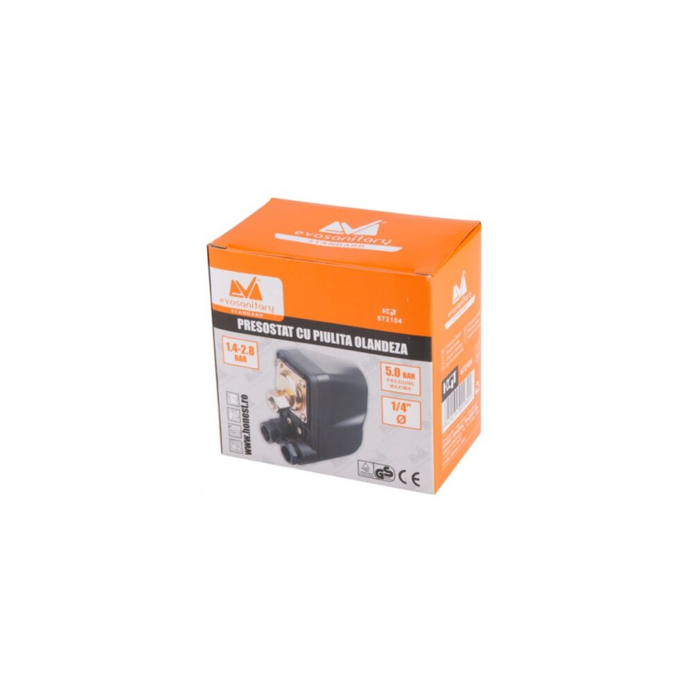 Presostat cu piuliță olandeză Evosanitary HGT672104, 1.4-2.8 bar, 1/4 inch - imagine 2