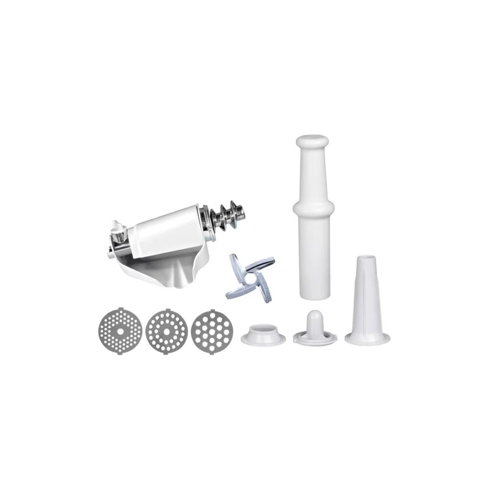 Mașină de tocat carne Heinner MG2100RD, 2100W, accesorii roșii și cârnați, Roșu - imagine 3