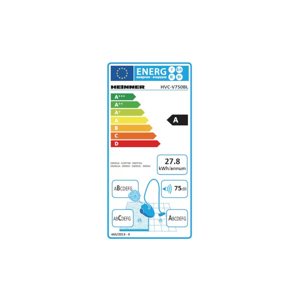 Aspirator fără sac Heinner Sapphire HVC-V750BL, 750W, Clasa A, Albastru - imagine 3