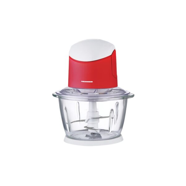 Tocător de legume Heinner HMCK500WHR, 500W, bol sticlă 1L, Roșu/Alb - imagine 1