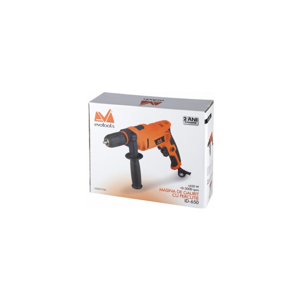 Mașină de găurit cu percuție Evotools ID-650, 650W, 3000 RPM - imagine 4