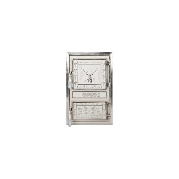 Ușă pentru sobă nichelată Honest, model Cerbi, HGT679703 - imagine 1