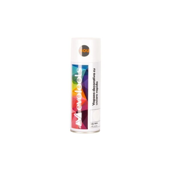 Spray vopsea decorativă Evotools RAL 9010 Alb Lucios - imagine 1