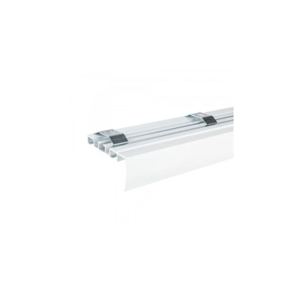 Șină perdea din aluminiu EVO-M, set complet, alb, 250 cm - imagine 1