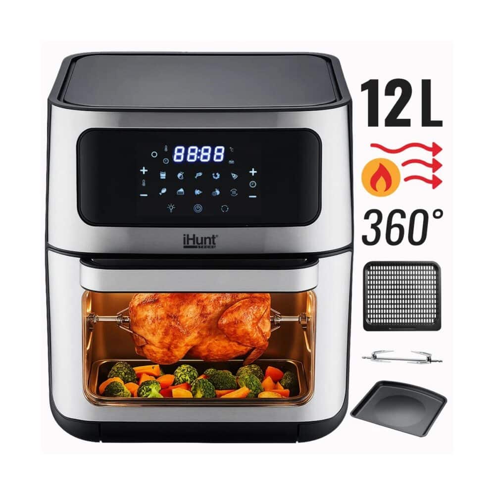 Friteuză cu aer cald iHunt Air Fryer 12L, Panou Digital, Funcție Rotisor - imagine 1