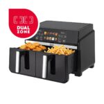 Friteuză cu aer cald iHunt BRO Dual Air Fryer, 10L, 2200W, 10 programe, Dual Zone