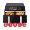 Friteuză cu aer cald iHunt BRO Dual Air Fryer, 10L, 2200W, 10 programe, Dual Zone - imagine 2
