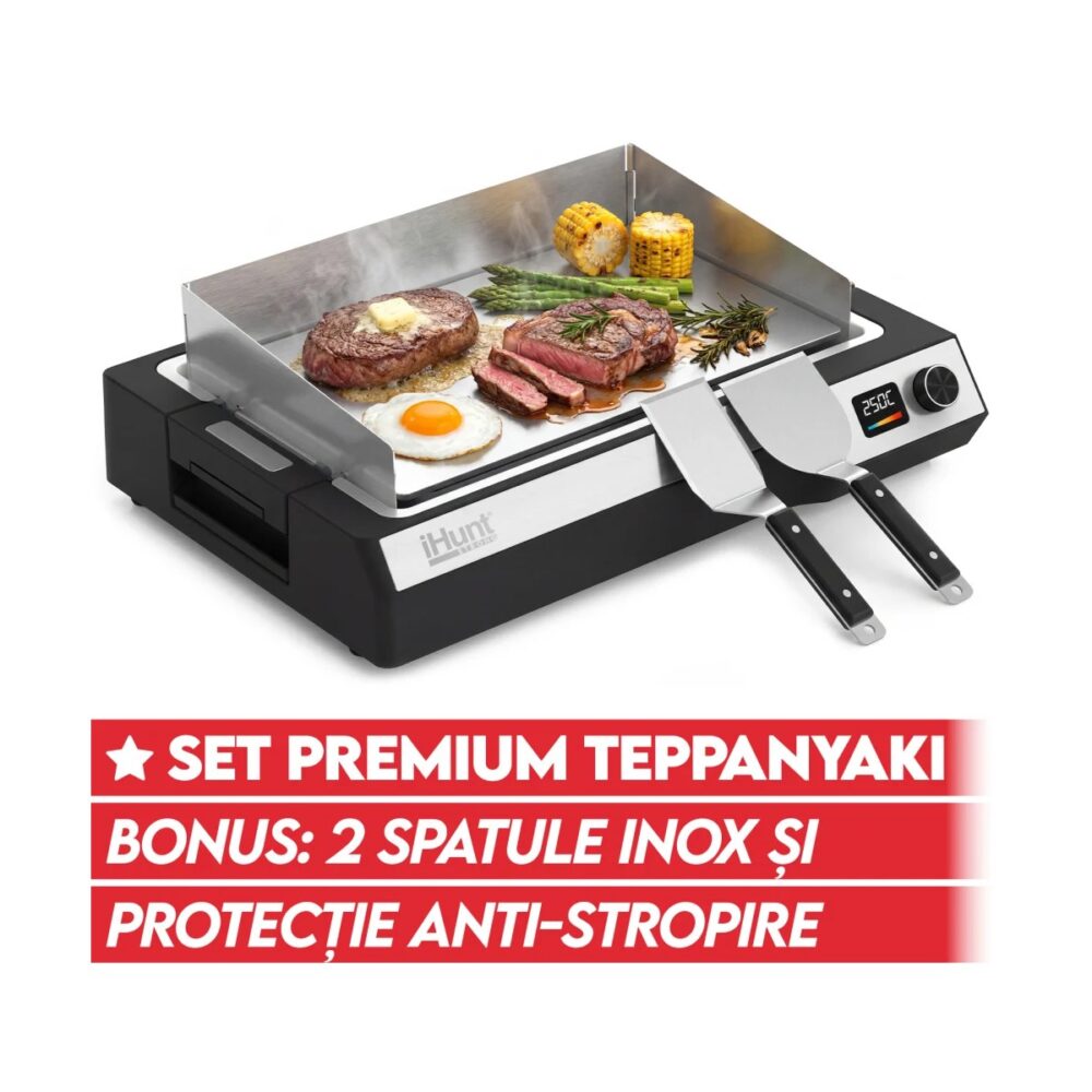 Plită electrică iHunt BRO Teppanyaki Grill, 47.5cm, cu accesorii - imagine 1