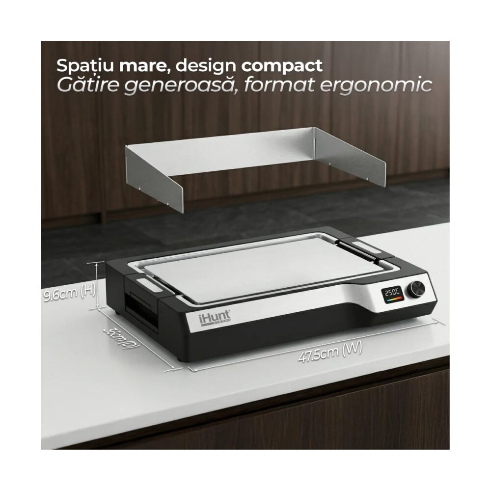 Plită electrică iHunt BRO Teppanyaki Grill, 47.5cm, cu accesorii - imagine 2