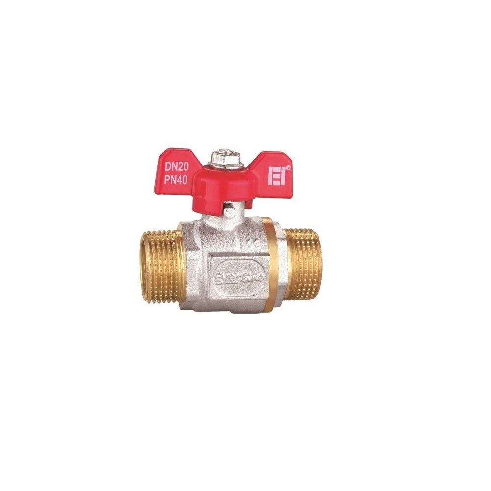 Robinet de trecere cu sferă Everline DMM12A, 1/2", FE-FE, mâner fluture - imagine 1