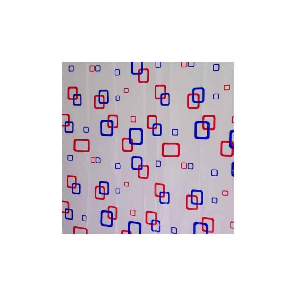 Perdea de duș Serstill 4125 Hypo, model geometric roșu și albastru - imagine 2