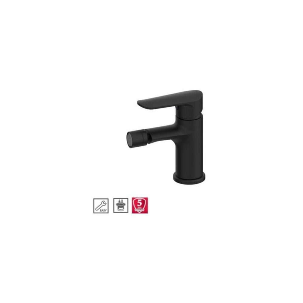 Baterie bideu Baden BDN2, negru mat, cu ventil inclus - imagine 1
