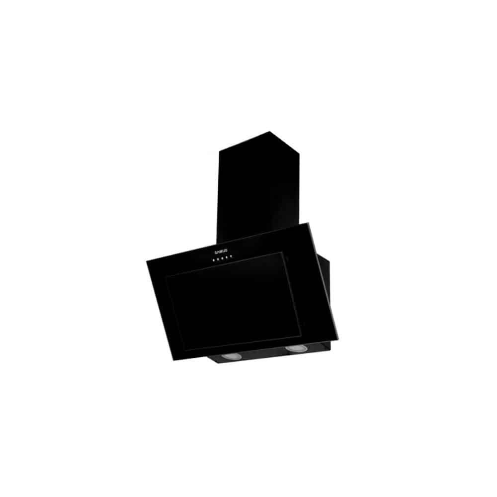 Hotă decorativă Samus HSI635DLB, Clasa C, Design sticlă neagră - imagine 1