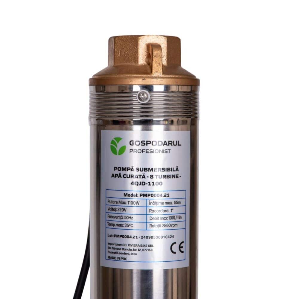 Pompă submersibilă apă curată Gospodarul Profesionist PMP0004.21, 1100W, 8 turbine - imagine 3