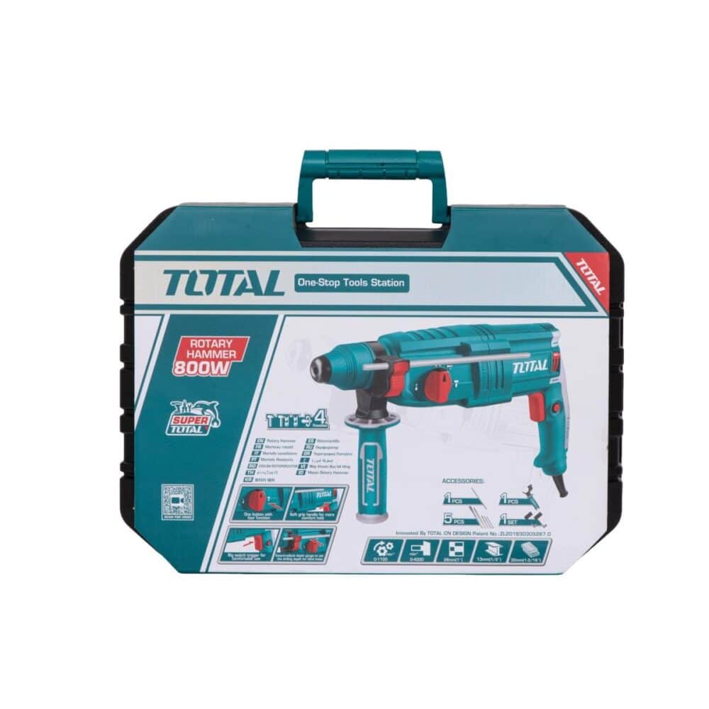 Ciocan rotopercutor Total TH308268, 800W, 4 funcții, SDS-Plus, accesorii incluse - imagine 4