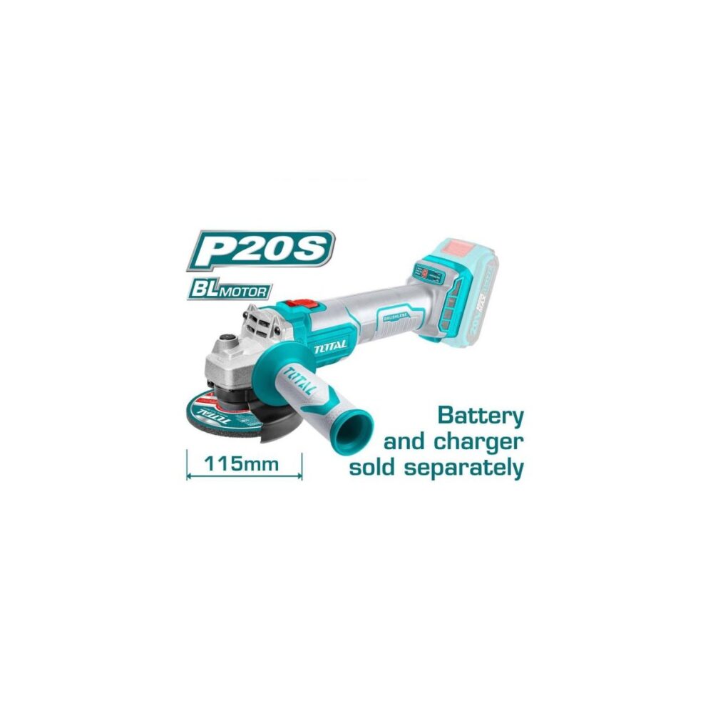 Polizor unghiular cu acumulator Total TAGLI201158, 20V, 115mm, motor Brushless - imagine 3