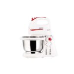 Mixer cu bol Daewoo DHM100W, bol inox, alb/roșu
