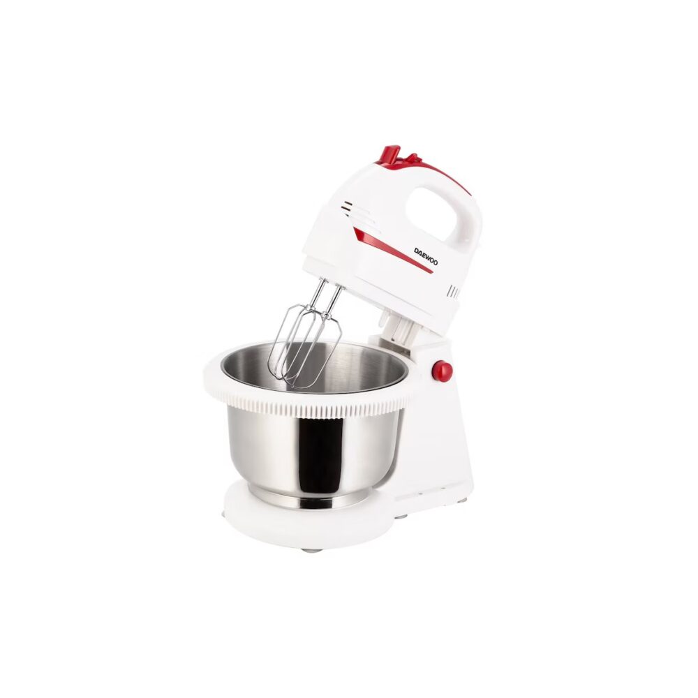 Mixer cu bol Daewoo DHM100W, bol inox, alb/roșu - imagine 2