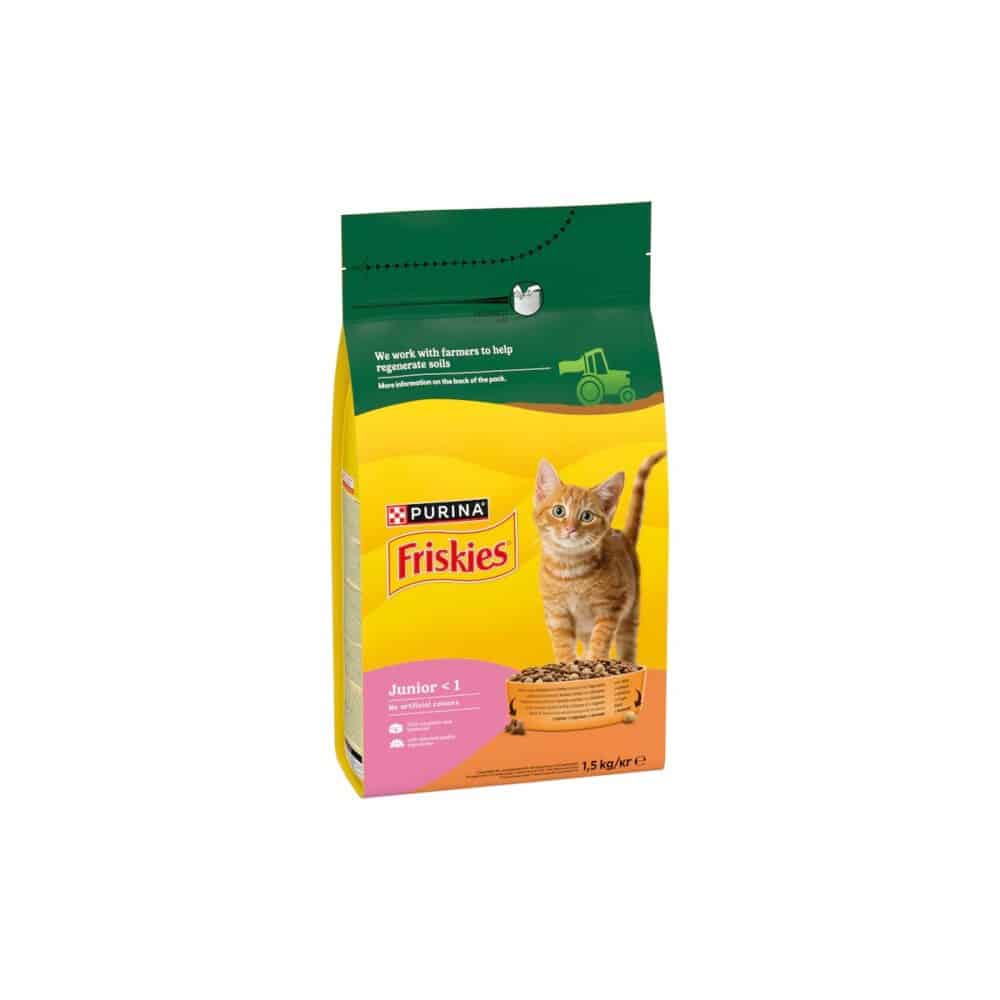 Hrană uscată pentru pui de pisică Purina Friskies Junior, pui și curcan, 1.5 kg - imagine 1