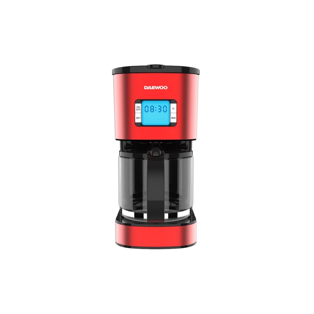 Cafetieră Daewoo DCM1000R, Afișaj Digital, Temporizator, 12 Cești, Roșu/Negru - imagine 1