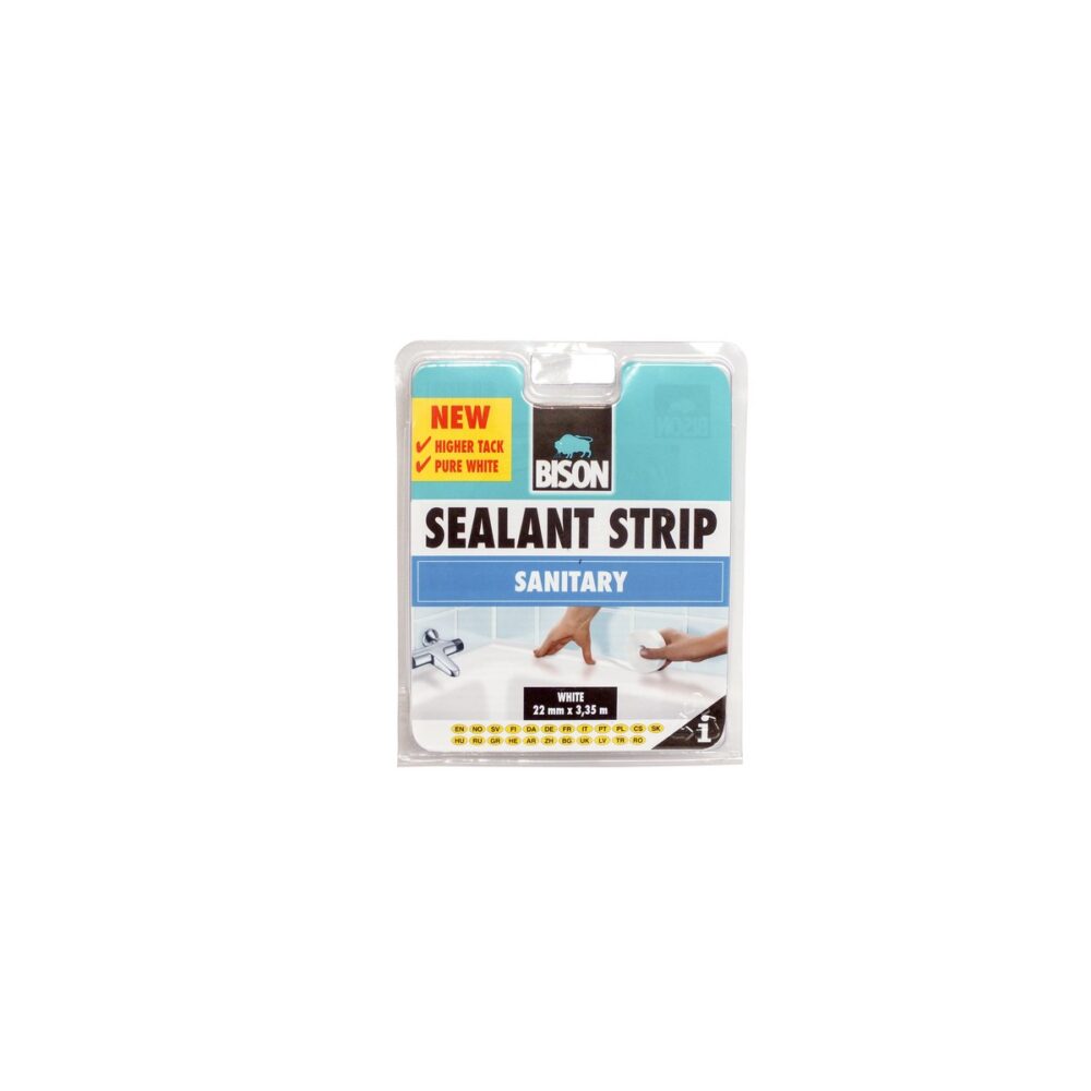 Bandă autoadezivă de etanșare Bison Sealant Strip, albă, 22 mm x 3.35 m - imagine 1