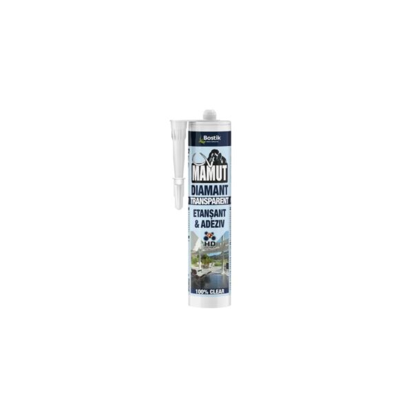 Adeziv și etanșant Bostik Mamut Diamant, Transparent, 100% Clear - imagine 1
