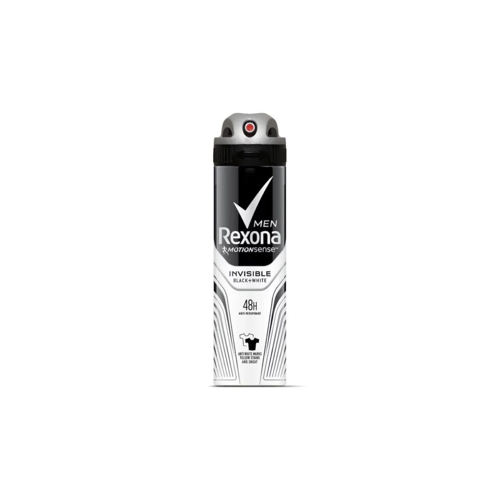 Deodorant antiperspirant spray Rexona Men Invisible Black+White, 150 ml - imagine 1