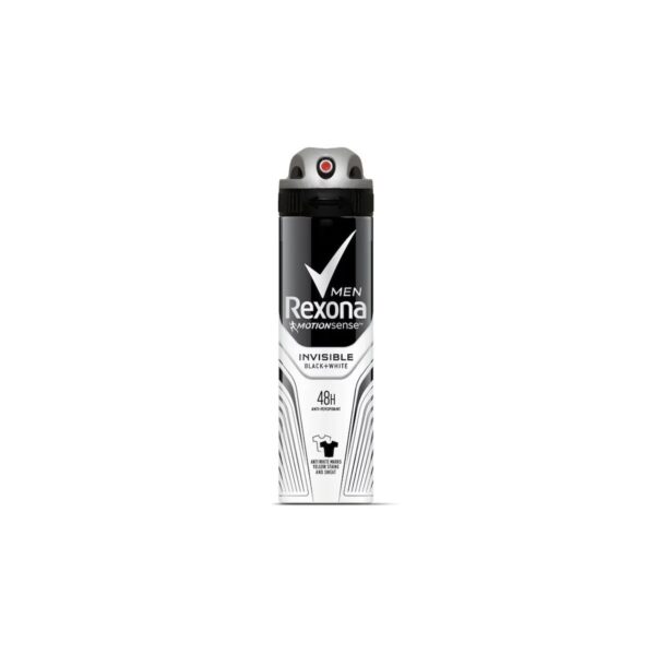 Deodorant antiperspirant spray Rexona Men Invisible Black+White, 150 ml - imagine 1