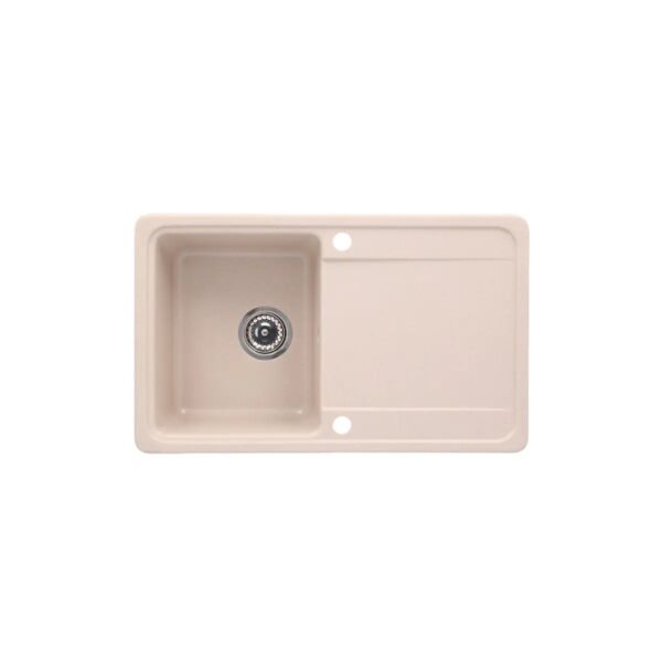Set chiuvetă bucătărie Sara 1C1P cu baterie, 4 orificii, finisaj sand - imagine 1