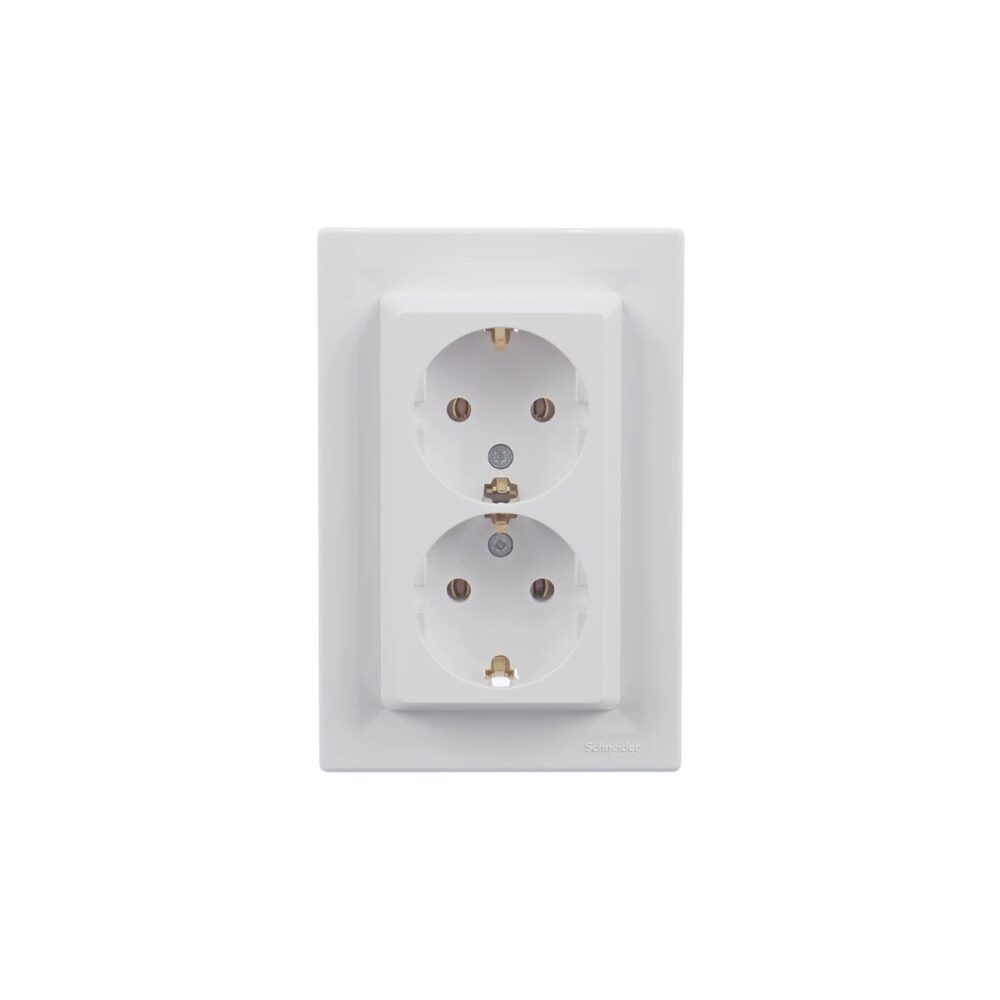 Priză dublă Schneider Electric Asfora EPH9900121, albă, 16A - imagine 1