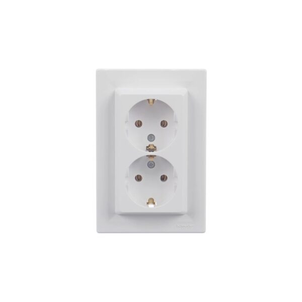 Priză dublă Schneider Electric Asfora EPH9900121, albă, 16A - imagine 1