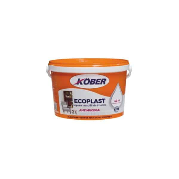 Vopsea lavabilă de interior Köber Ecoplast, alb intens, 2.5 L - imagine 1