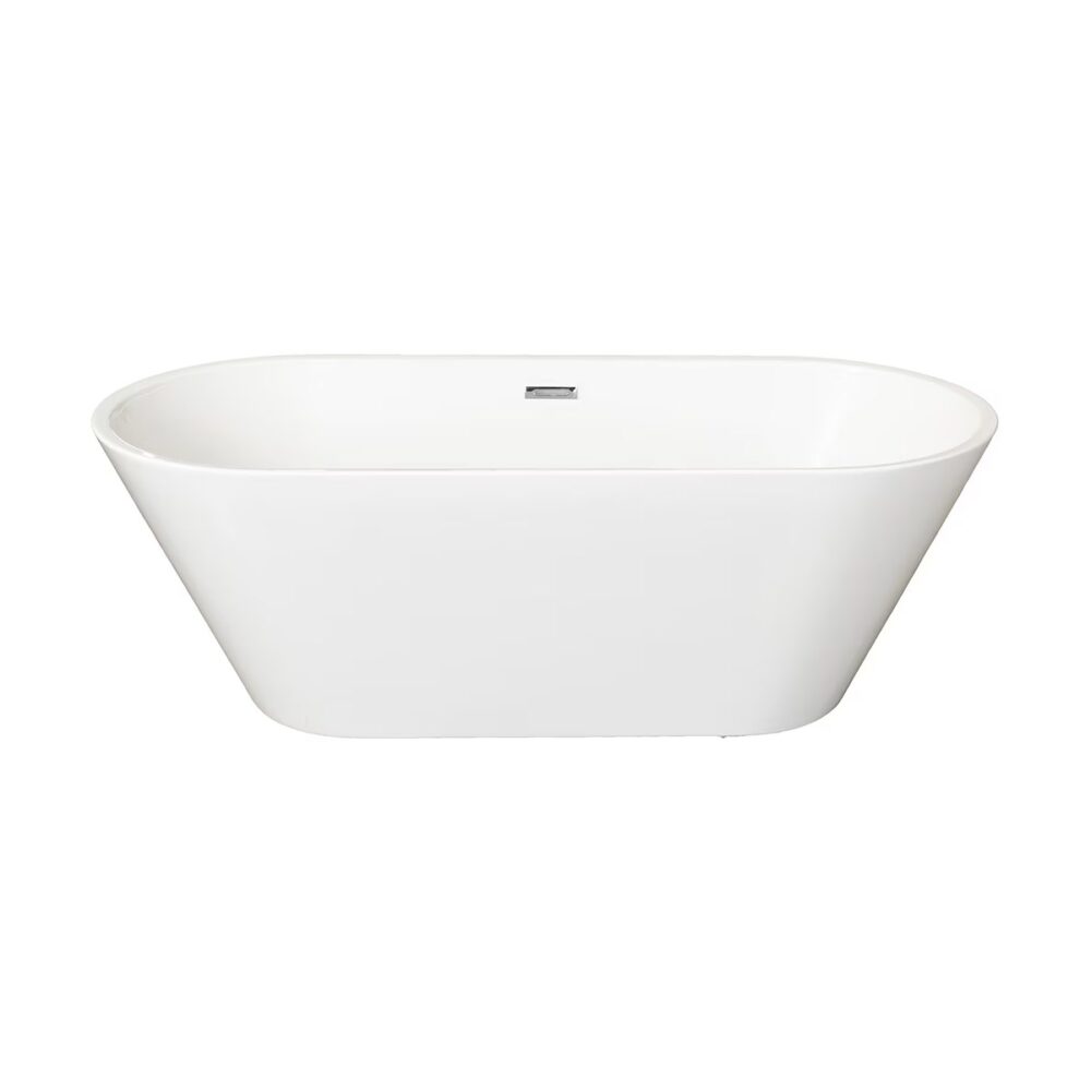 Cadă de baie freestanding din acril MS01, ovală, albă - imagine 1