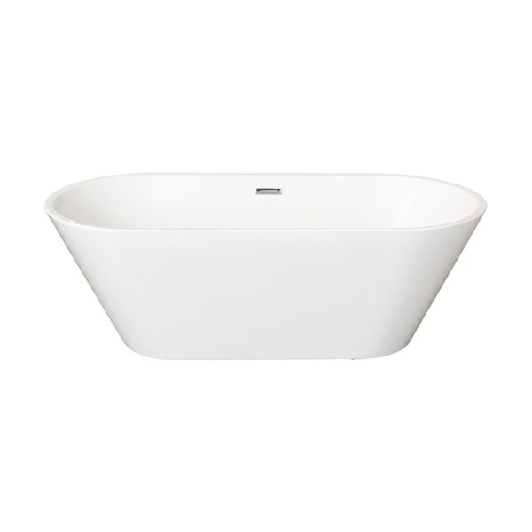 Cadă de baie freestanding din acril MS01, ovală, albă - imagine 1