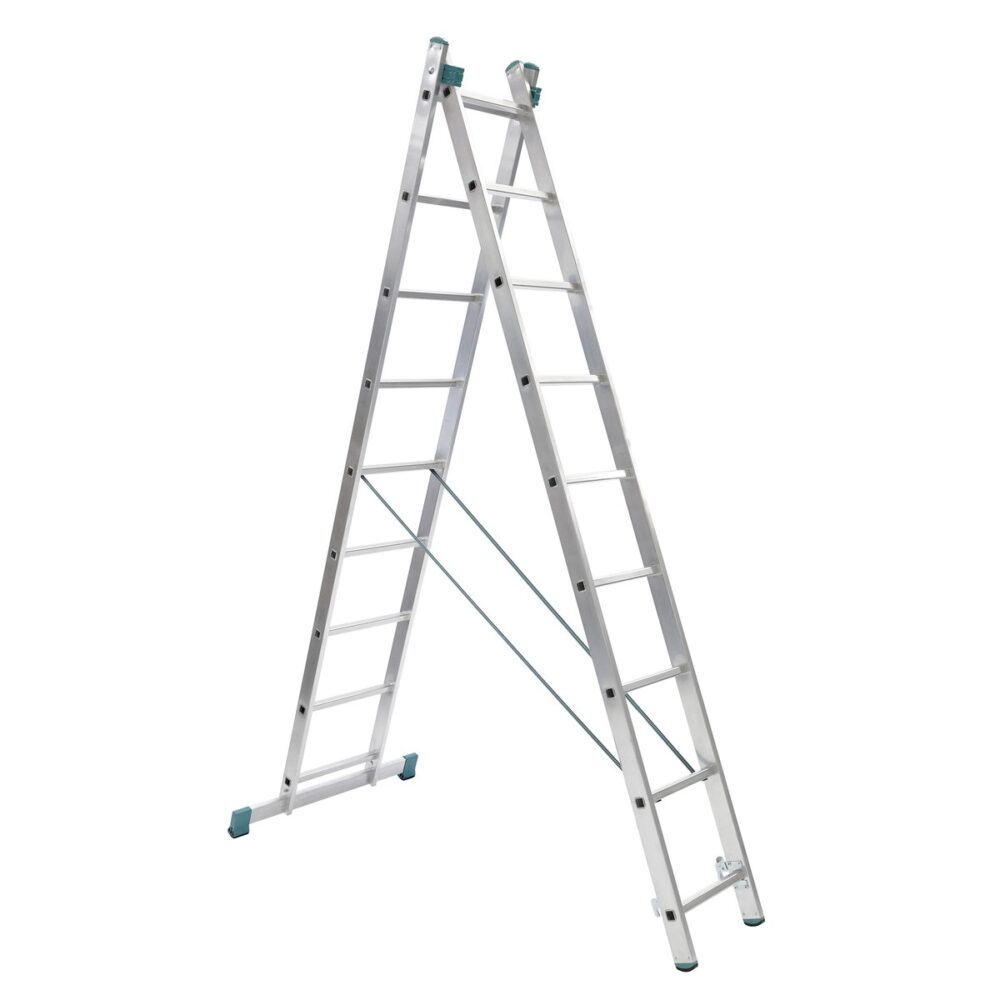 Scără aluminiu multifuncțională tip 7509, pliabilă 2 tronsoane - imagine 1