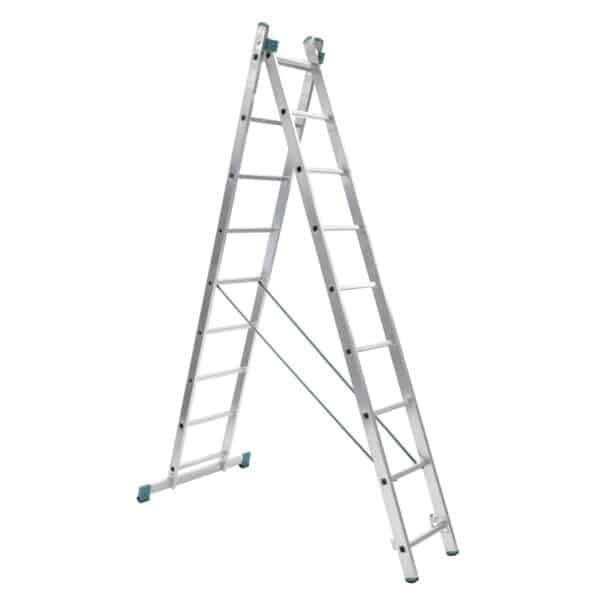 Scără aluminiu multifuncțională tip 7509, pliabilă 2 tronsoane - imagine 1