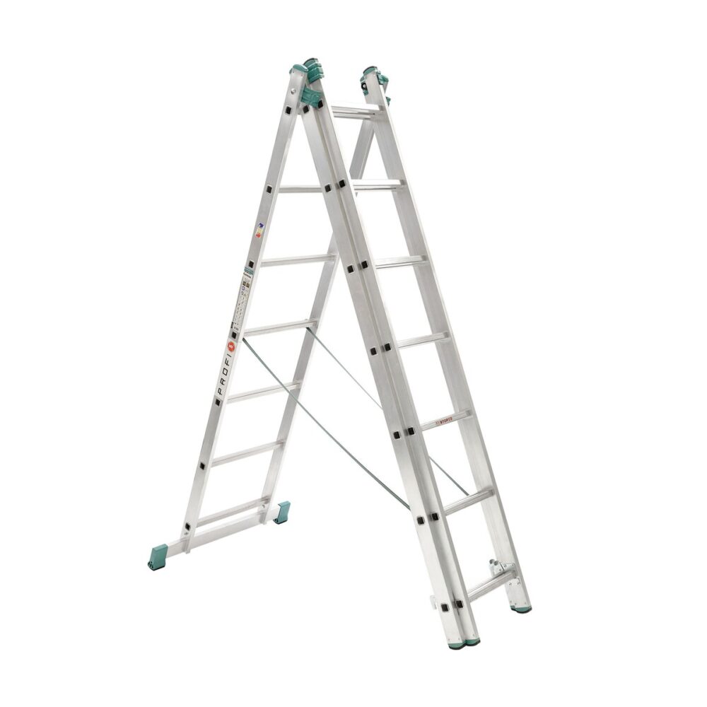 Scara aluminiu multifuncțională Profi 7607, tip A și extensibilă - imagine 1