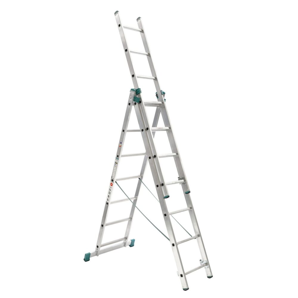 Scara aluminiu multifuncțională Profi 7607, tip A și extensibilă - imagine 2