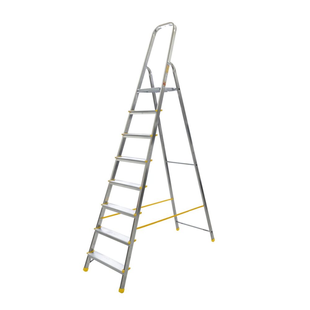 Scara tip A aluminiu 2918A cu platforma, 7 trepte - imagine 1