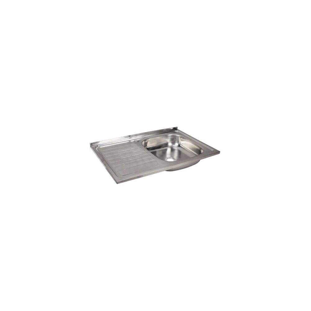 Chiuvetă inox bucătărie 800x500 mm cu picurător stânga - imagine 1