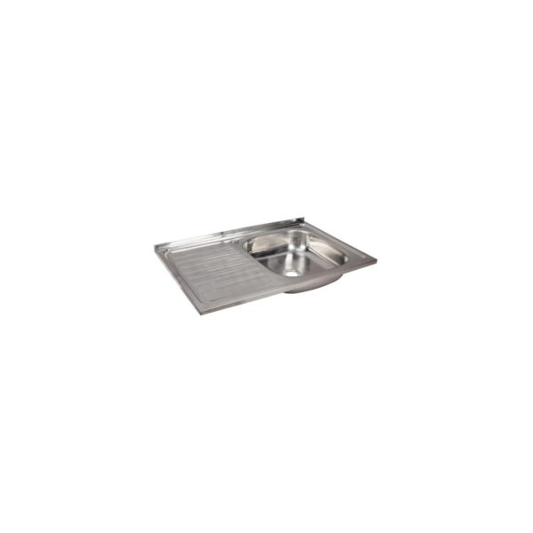 Chiuvetă inox bucătărie 800x500 mm cu picurător stânga - imagine 1